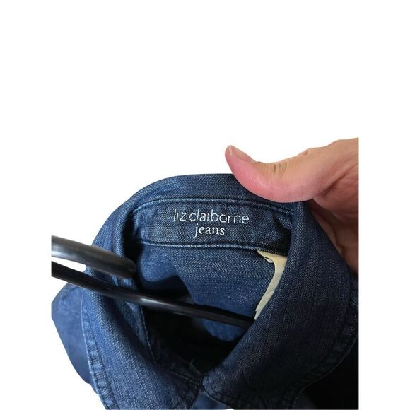 Liz Claiborne Denim Dress Button 3/4 Length Sleeve Size 4 Petite‎ - Picture 5 of 7